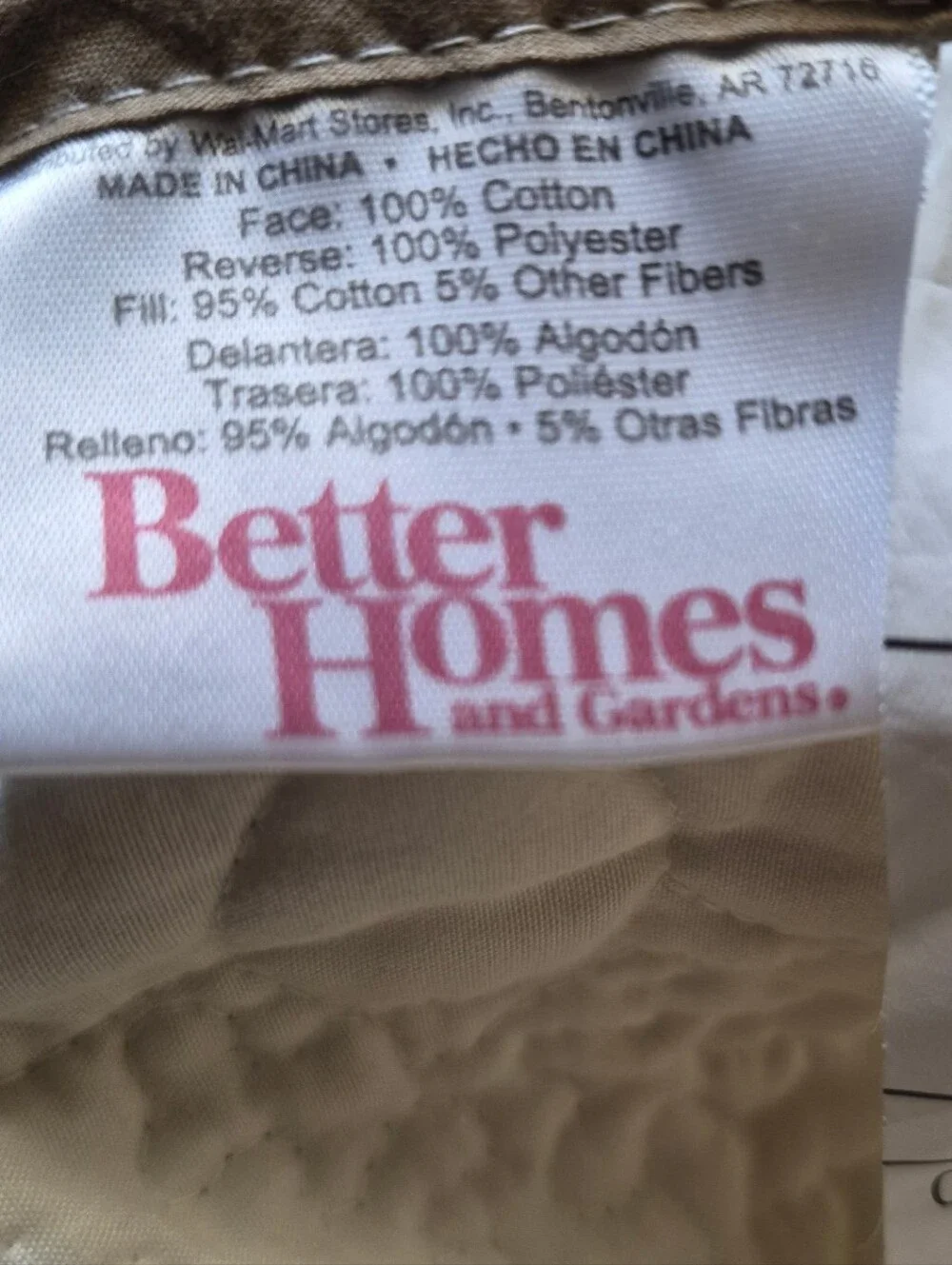 Better Homes & Gardens King Quilted Bedspread - Cream & Tan Neutral Bedding